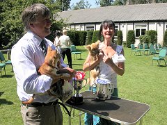 Dr GG Curr holding BIS winner
and Mrs ST Barker with Reserve